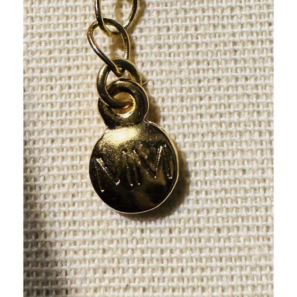 MAYAMAR Gold Sand Dollar Necklace 21” Adjustable w/ Pearl & Turquoise NWT - Picture 5 of 6